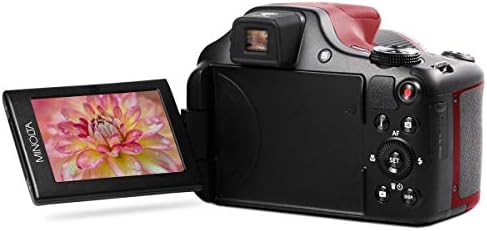 Minolta MN67Z Pro Shot 20MP Camera, 67X Zoom, 1080p HD Video (Red)