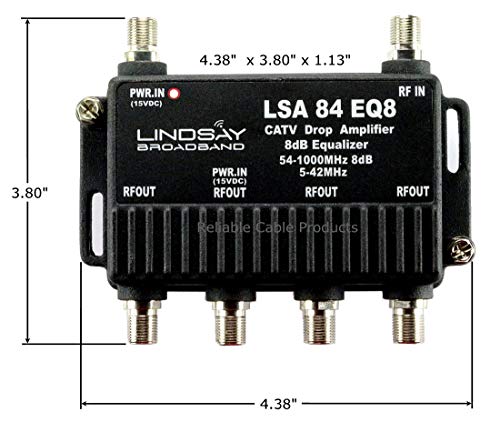 Reliable Cable 4-Port Cable TV/Antenna/HDTV/Internet Digital Signal Amplifier/Booster/Splitter/Equalizer with Passive Return