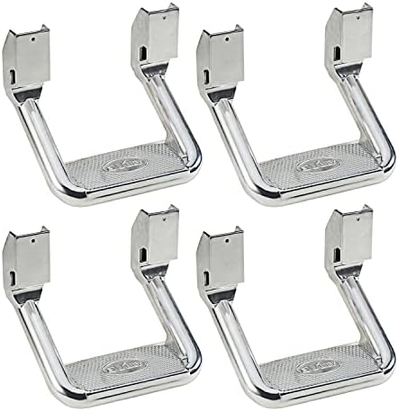 Bully AS-600-2 Polished Aluminum Universal Fit Truck Side Step Set of 4 for Trucks from Chevy (Chevrolet), Ford, Toyota, GMC, Dodge RAM, Jeep