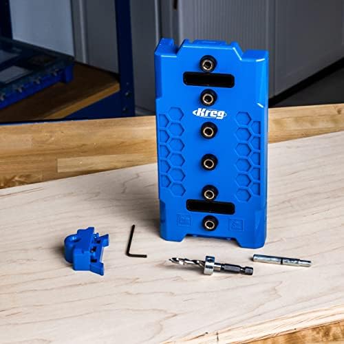 Kreg Shelf Pin Jig 1/4 Inch - Cabinet Hole Drilling Guide - Edge Aligned Precision - Adjustable Tool - KMA3225