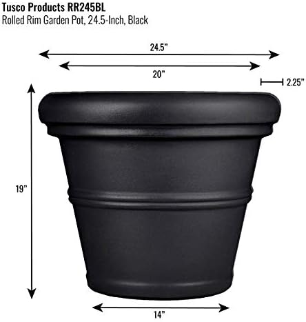 Tusco Products T30 Rolled Rim Pot, Round, Terra Cotta, 30-Inch