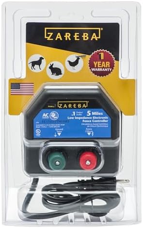 Zareba EA5M-Z 5-Mile AC-Powered Electric Fence Charger,Black