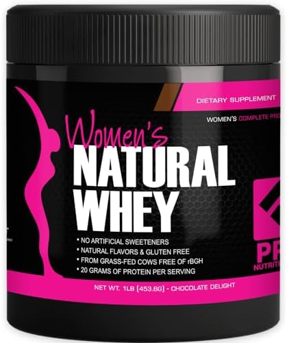 Whey Protein Powder for Women - Supports Lean Muscle Mass - Low Carb - Gluten Free - Grass Fed and Rbgh Hormone Free Whey Protein Chocolate Powder