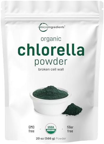 Micro Ingredients Organic Chlorella Powder, 20 Ounces | Broken Cell Wall for Complete Absorption | Raw Superfood Supplement