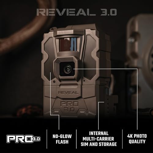TACTACAM Reveal Pro 3.0 Cellular Trail Camera, Night Vision, GPS | 4G LTE, 4K HD photo, no-glow IR flash, optional SD card slot, extended battery life
