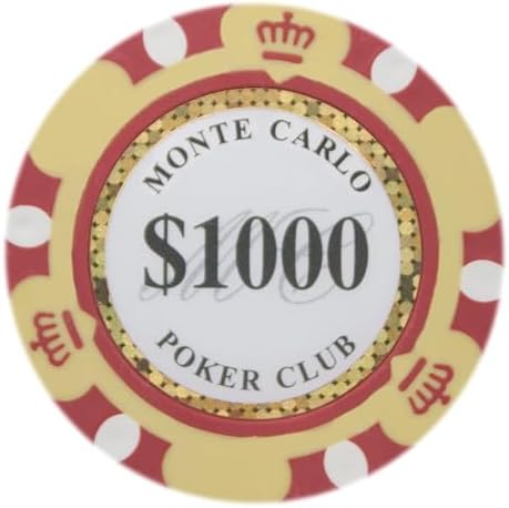 Brybelly Monte Carlo Premium Poker Chips (50-Pack) Heavyweight 14-Gram Clay Composite