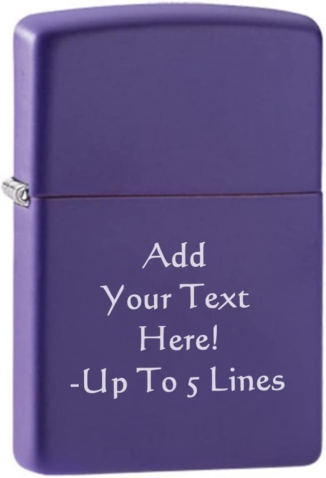 Zippo Lighter – Personalized Custom Message Engraved Windproof Classic Pocket Lighter Black Matte