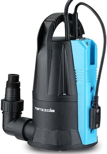 Sump Pump, 1/3 HP 1850GPH Automatic Submersible Utility Water Pump, Portable Electric Low Level Drain Water Removal Pump with Sensor Switch for Swimming Pool Basement Garden Pond Draining