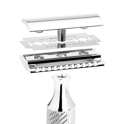 MÜHLE R89 Grande Double Edge Safety Razor for Men, Chrome, Closed Comb Head | Durable lustrous construction