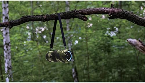 Dolphin Portable Waterproof Bluetooth Speaker, Dual 3" Woofer Boombox, Camo | TWS Technology, Color-Changing Lights, USB/TF/FM/AUX