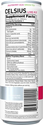 CELSIUS Sparkling Peach Vibe, Functional Essential Energy Drink 12 Fl Oz (Pack of 4)