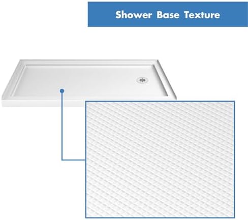 DreamLine SlimLine 32 in. D x 60 in. W x 2 3/4 in. H Right Drain Single Threshold Shower Base in White, DLT-1132602