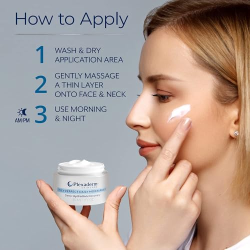 Plexaderm Daily Face Moisturizer with Hyaluronic Acid, Fragrance-Free | Daily face moisturizer with hyaluronic acid for deep