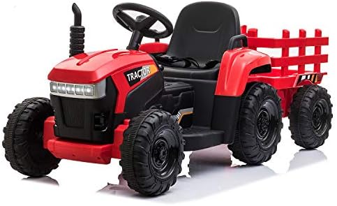 TOBBI Kids Electric Ride On Toy Tractor, Toddlers 12V Battery-Powered Car to Drive