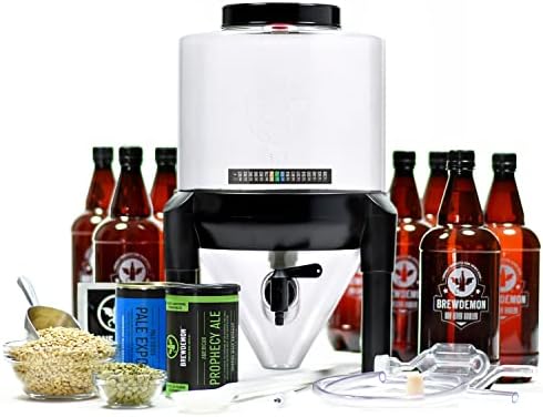 Craft Beer Making Kit Pro – NO AIRLOCK OR SIPHON REQUIRED – Conical Fermenter Eliminates Sediment and Makes Great Tasting Beer at Home