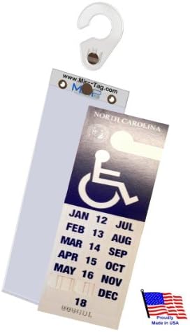MirorTag Gold Plus by JL Safety -holds NC & NJ handicap long parking placard. Easily Display & Put Away parking Tag. Hard plastic. Magnetically