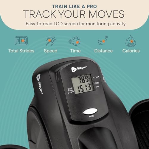 Lifepro Flexstride Under Desk Elliptical with Red Light Therapy Option