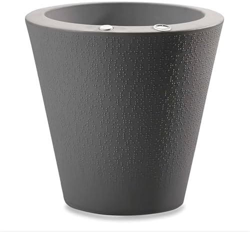 Crescent Garden Dot TruDrop Indoor/Outdoor Planter, Self-Watering Plant Pot, 20 Inches, (Mocha)