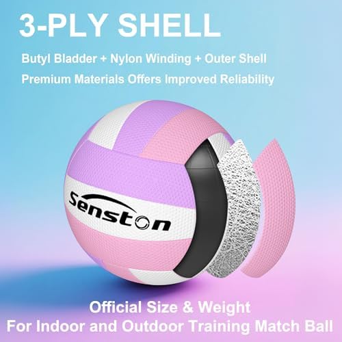 Senston Volleyball Official Size 5 Soft Waterproof for Indoor Outdoor Beach