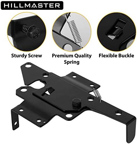 HILLMASTER Heavy Duty Self-Locking Gate Latch for Wooden Fence, Post Mount Automatic Gate Lock Gravity Door Latch Hardware for Secure Pool