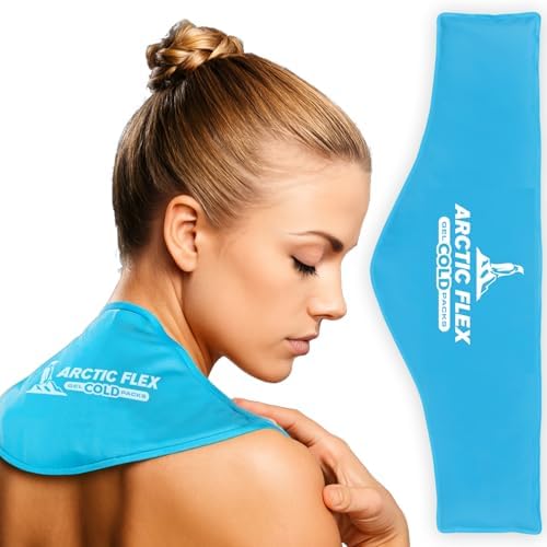 Arctic Flex Neck Ice Pack - Cold Compress Shoulder Therapy Wrap - Cool | Reusable Medical Freezer Gel Pad for Swelling, Injuries, Headache, Cooler (Large (1 Pack))