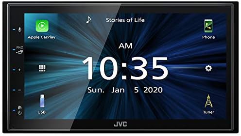 JVC KW-V660BT Apple CarPlay Android Auto DVD/CD Player w/ 6.8" Capacitive Touchscreen, Bluetooth Audio and Hands Free Calling, MP3 Player, Double DIN