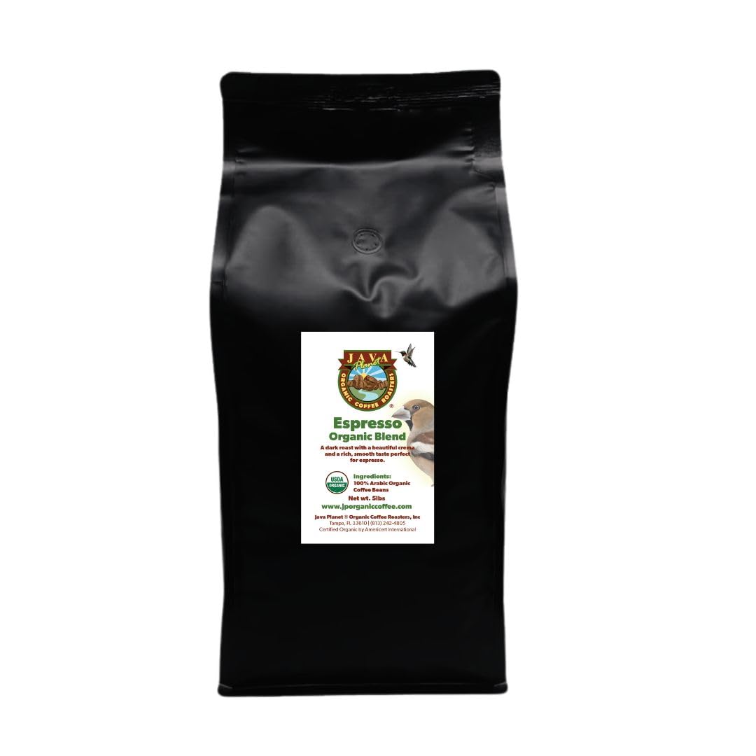 Java Planet Low Acid Organic Espresso Beans, Dark Roast Coffee Beans, 16 oz