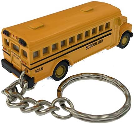 KiNSFUN Classic Mini School Bus 2.5 Inches Die Cast Metal Model Key Chain