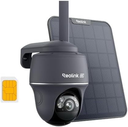 REOLINK 4K Solar Security Cameras Wireless Outdoor, 4G LTE Cellular Camera | Smart Auto Tracking & Pan Tilt without Blind Spots