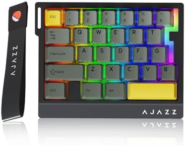 AJAZZ AK029 Wired One-Handed Hall Effect Mechanical Gaming Keypad, 29 Keys | Magnetic Switch, Rapid Trigger, 8KHz Polling, SOCD/DKS, RGB Backlit, Web Driver Customizable, Portable, Black Gray