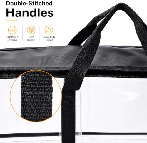 Fasmov Set of 4 DVD Storage Bags Hold up to 160 DVDs (40 Each Bag), Water Resistant DVD Holder Case with Handles