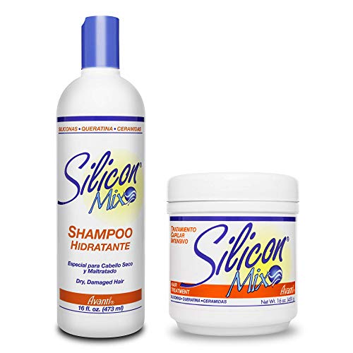 Silicon Mix Hair Treatment & Shampoo 16 oz Combo – Deep Conditioner & Intensive Treatment for Dry