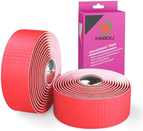 KINGOU Carbon Fiber PU Leather Road Bike Handlebar Tape Bar Tapes - 2PCS Per Set