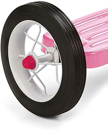 Radio Flyer Classic Pink Tricycle, for Ages 2-4, 10" Front Wheel, Bell | Steel Frame, Adjustable Seat, Rubber Tires, Chrome Details, Rear Step, Controlled Turning Radius, Tricycle for Toddlers