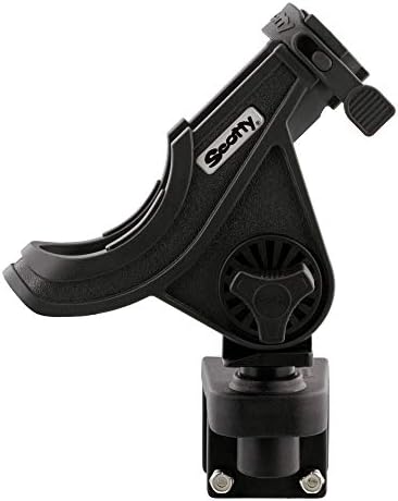 Scotty #284-BK Baitcaster/Spinning Rod Holder w/ #243 Square Rail Mount , Black