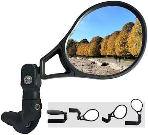 Hafny E13 Approved E-Bike Mirror, Large Surface Bar End Bike Mirror, HD Automotive Glass Bicycle Mirror, Safe Blast-Resistance Cycling Mirror