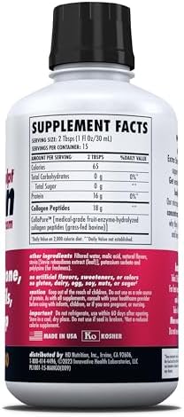 HEALTH DIRECT AminoSculpt Sugar-Free Liquid Collagen, Tart Cherry, 30 oz | High-Potency Collagen for Men & Women. Supports Hair, Skin, Nails & Joints. Medical-Grade, No Mixing, Non-GMO & Grass-Fed