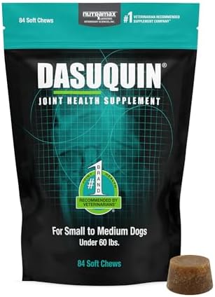 Nutramax Dasuquin Joint Supplement, Small/Med Dogs, Soft Chews, 84ct | Glucosamine and Chondroitin Joint Health Supplement for Dogs under 60 lbs, Soft Chews, With ASU, All Ages