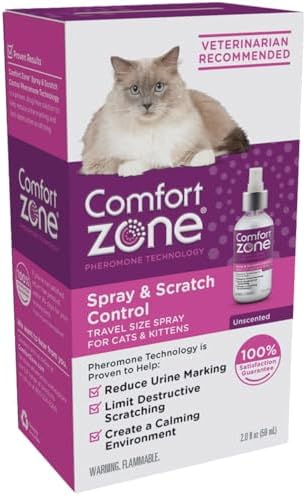 Comfort Zone Spray and Scratch Control Calming Spray for Cats 2oz - 2 Pack