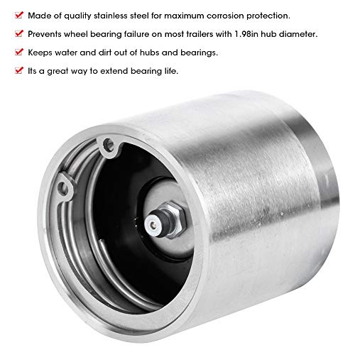 Trailer Bearing Buddies, 4Pcs Stainless Steel Wheel Hub Bearing Buddies Center Protector with 1.98in Diameter for Boat RV