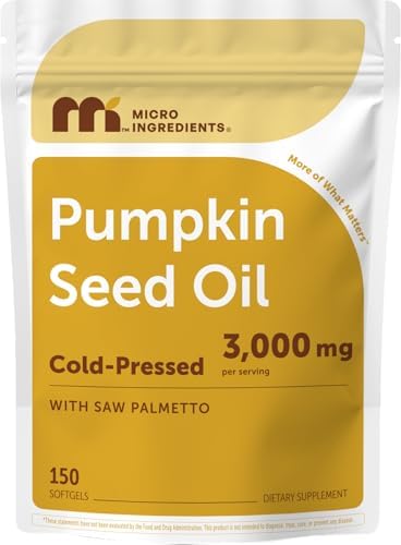 Micro Ingredients Pumpkin Seed Oil with Saw Palmetto, 300 Softgels | Cold Pressed, Pure Virgin Oil with Essential Fatty Acids & Phytosterols. For Men & Women. Non-GMO, Gluten Free.