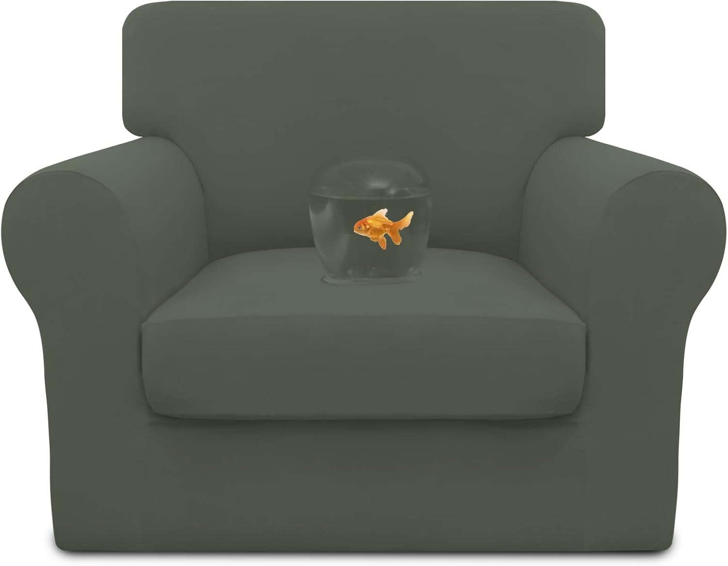Easy-Going 4 Pieces Waterproof Recliner Chair Slipcover Washable | Stretch Soft Couch Cover for Dogs, Sofa Slipcover for Recliner Couch Furniture Protector for Kids, Pets Dark Gray