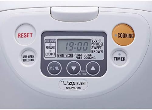 Zojirushi Micom Rice Cooker and Warmer (10-Cup/Cool White) | Fuzzy logic, LCD controls