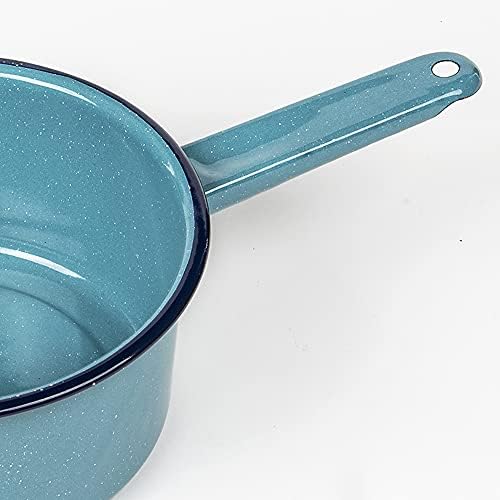 Cinsa 1 Qt Granite Ware Saucepan - Enamel on Steel, Turquoise Blue | Antibacterial Non-Porous Porcelain Finish for Indoor & Outdoor Cooking - Even Heat Distribution for Consistent Results