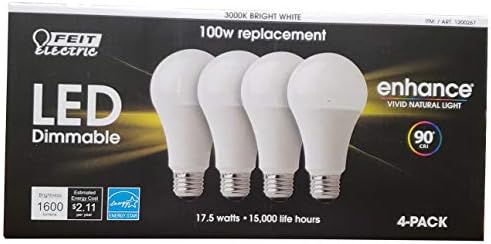 Feit Electric Led 100 W Dimmable Replacement Bright White Netcount, 4 Count (Pack of 1)