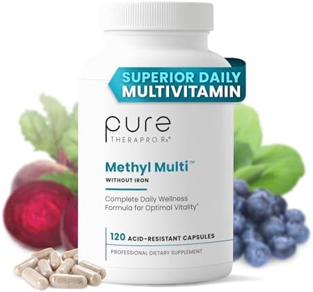 Pure Therapro Rx Methyl Multi Without Iron, Multivitamin, 240 Capsules | Includes Methyl B12 & Methylfolate, For Men & Women, Made in USA, 4-Month Supply