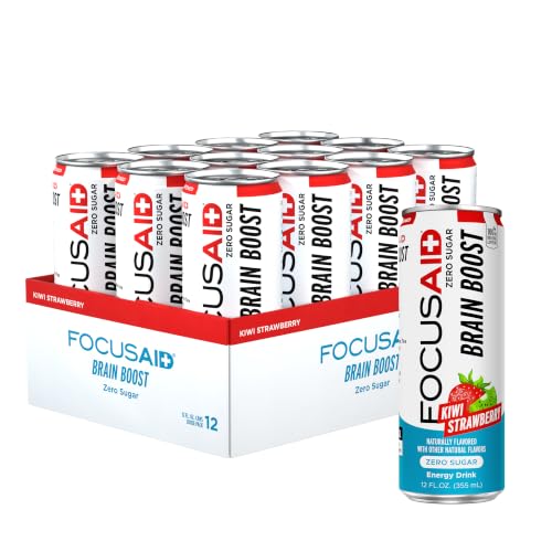 FOCUSAID Nootropic Energy Drink, 12 fl oz (12-Pack) | Nootropic energy drink with Alpha-GPC, GABA, B-Complex, Yerba Mate, & 100mg natural caffeine. 100% clean brain fuel.
