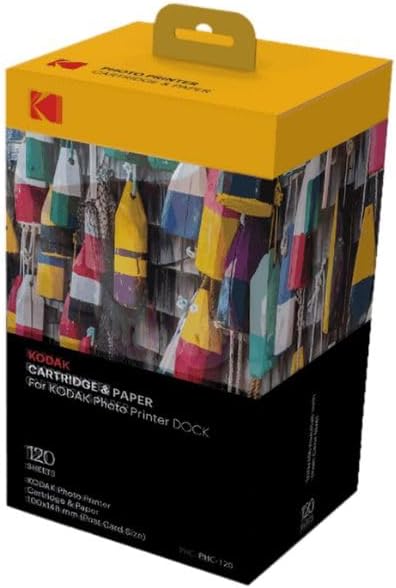 KODAK Dock Plus & Dock Photo Printer Cartridge PHC-120 – Cartridge Refill & Photo Paper- 120 Pack