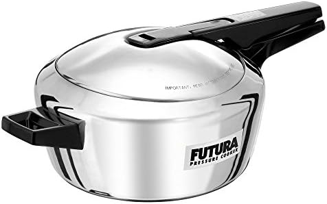 Hawkins Futura Inner Lid Pressure Cooker, Stainless Steel Cooker, Induction Cooker, Pan Cooker, Silver Fss55, 5.5 Liter