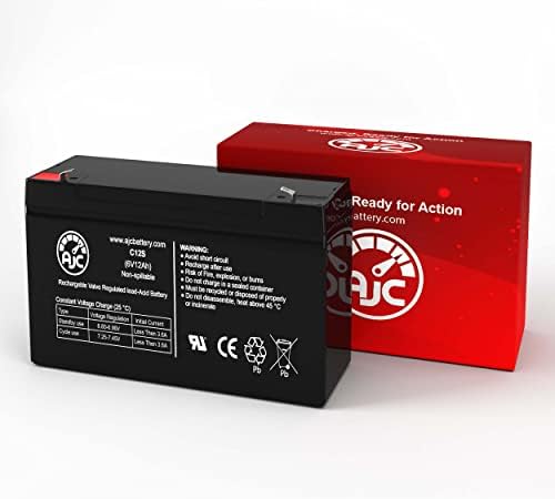 AJC Battery Compatible with Zareba 10 Mile Solar Charger 6V 12Ah Alarm Battery